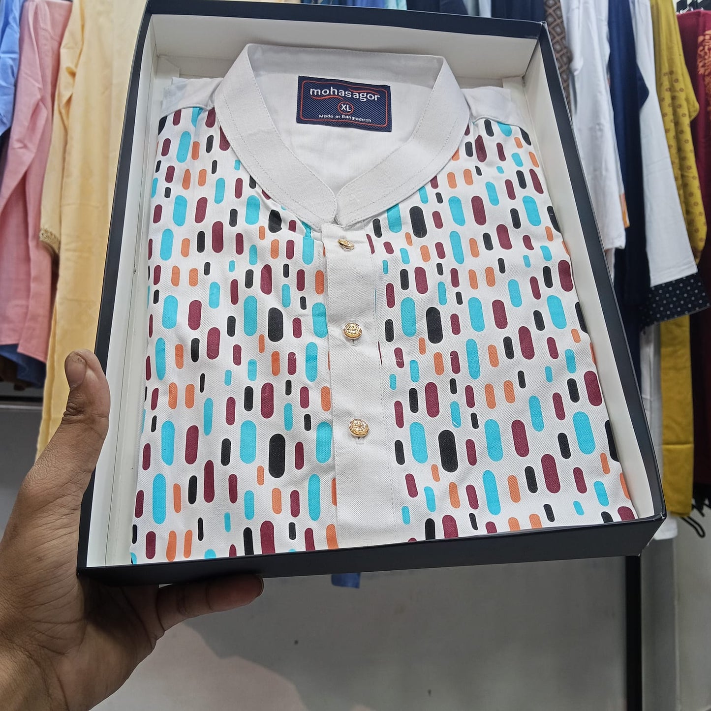 Colors Printed Stylish Semi Long Panjabi