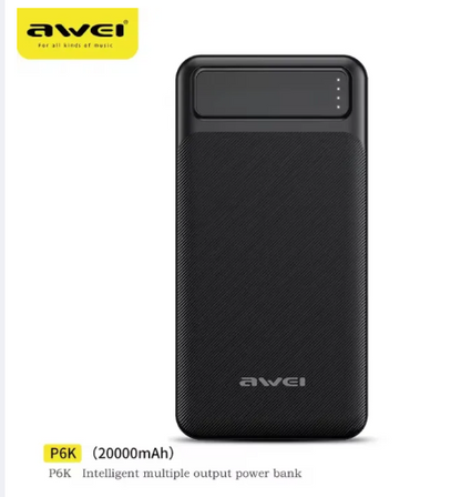 Awei P6K 20000mAh Double USB Output Power Bank