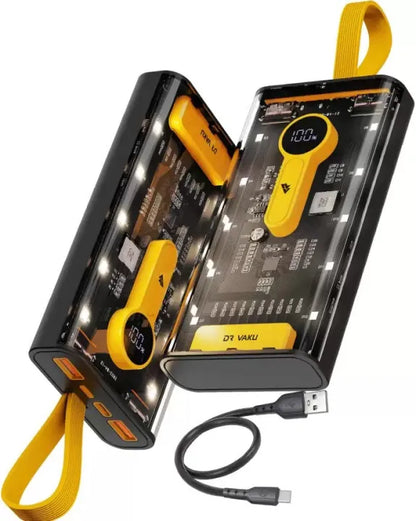 Transparent 66W High-Speed Power Bank – 20000mAh, PD 22W