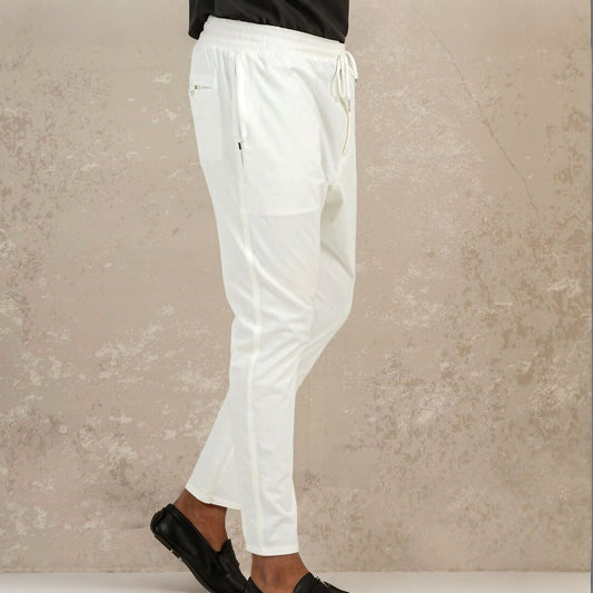 অফ-হোয়াইট রেবি স্ট্রেচ্ চেইন ন্যারো পায়জামা