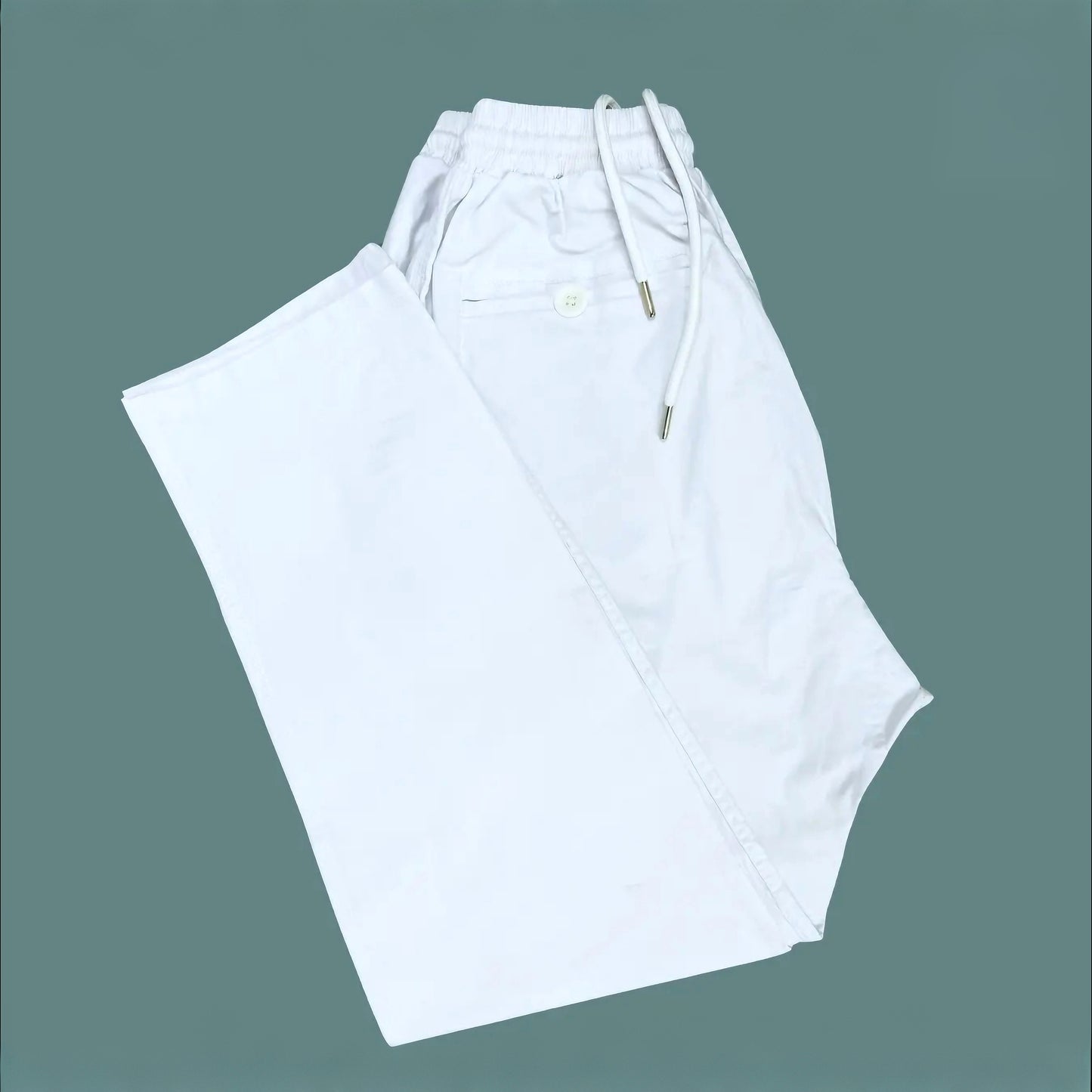 অফ-হোয়াইট মাইক্রো স্ট্রেচ্ চেইন ন্যারো পায়জামা।