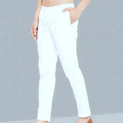 অফ-হোয়াইট মাইক্রো স্ট্রেচ্ চেইন ন্যারো পায়জামা।